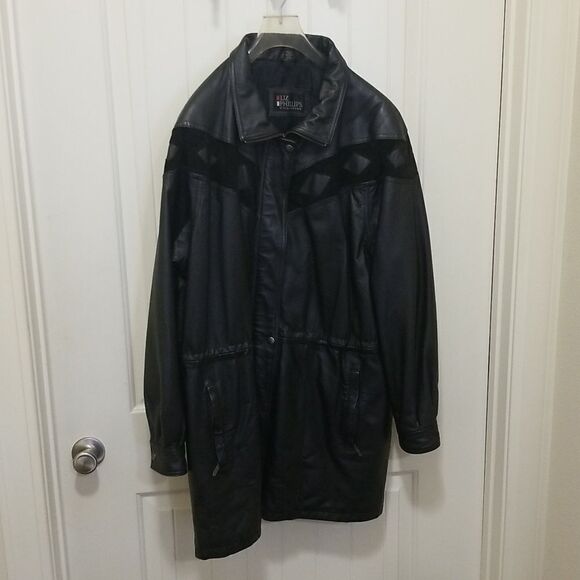 Liz Phillips Vintage %100 Leather Jacket Women's size XL - Picture 1 of 7